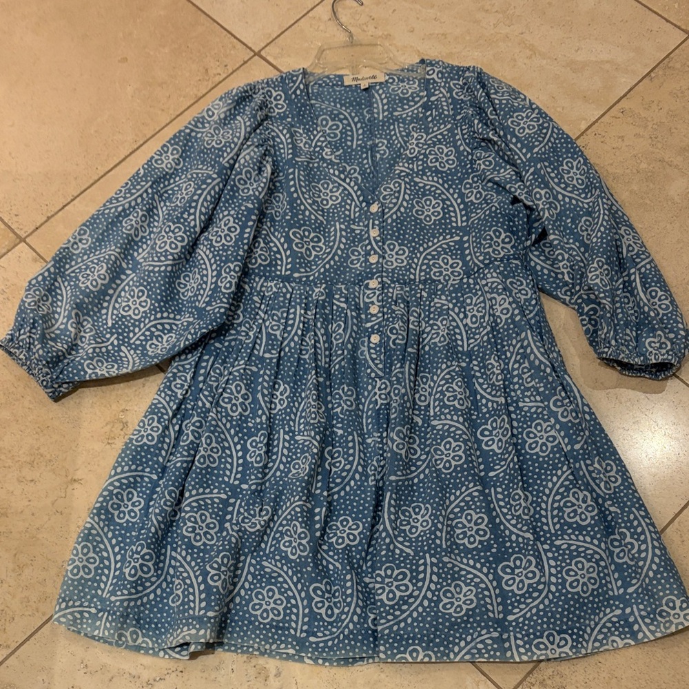 Madewell Blue and White Womens Dress